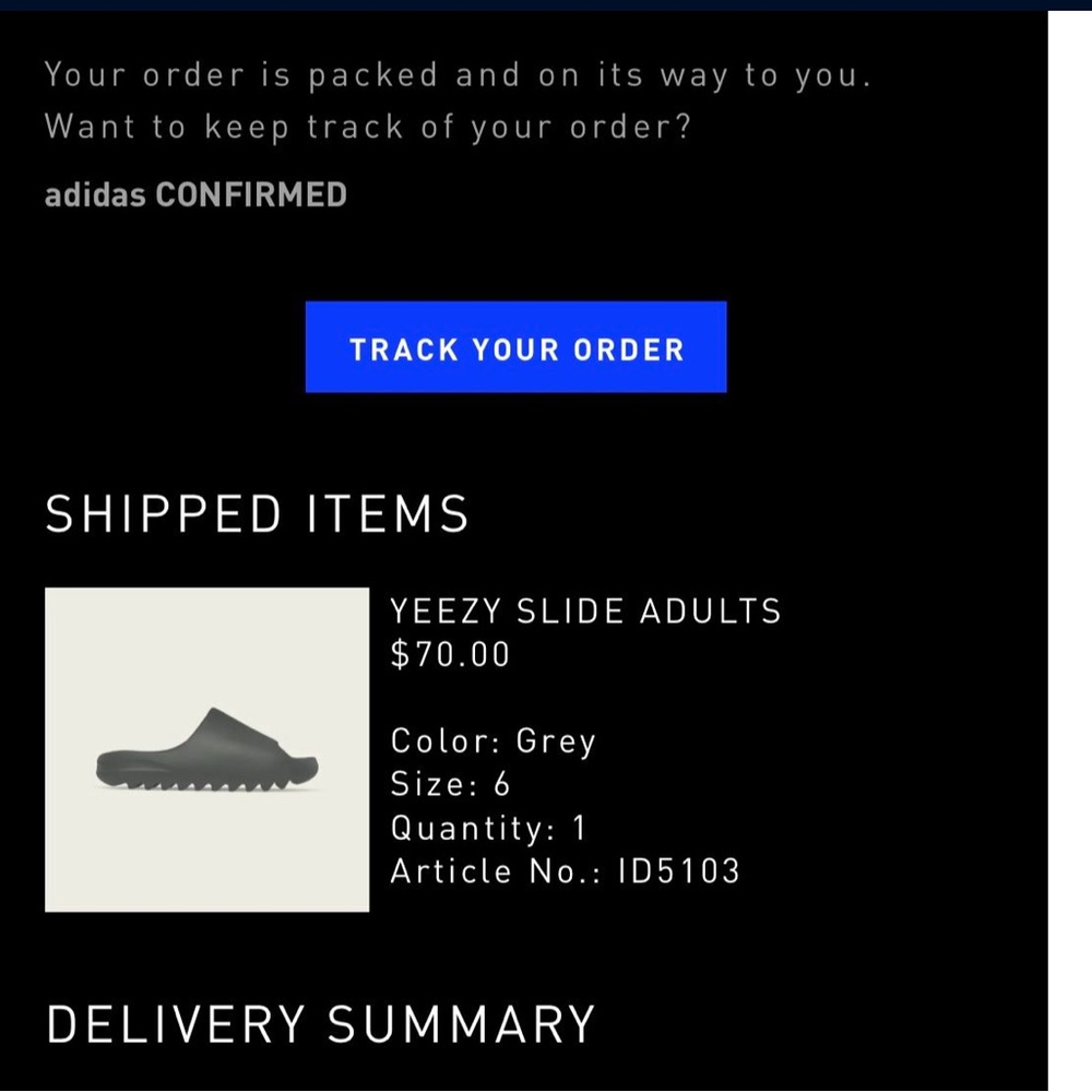 YEEZY SLIDE ADULTS ONYX GREY 6Y